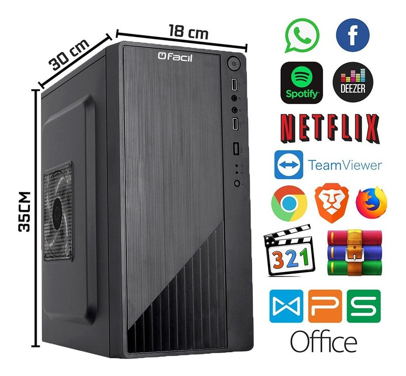 Computador Completo Intel Core I3 4gb Ssd 120gb Monitor 19